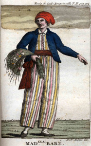 Jeanne Baret vestida de marinero, según un retrato posterior a su muerte. Fte www.Wikipedia.org