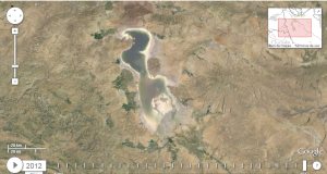 El lago Urmia en 2012