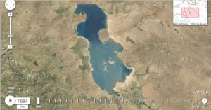 Lago Urmía (Irán) en 1984