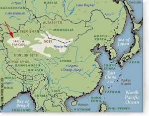 Localización del Taklamakan dentro de Asia